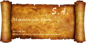 Stankovics Ákos névjegykártya
