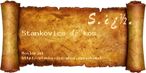 Stankovics Ákos névjegykártya